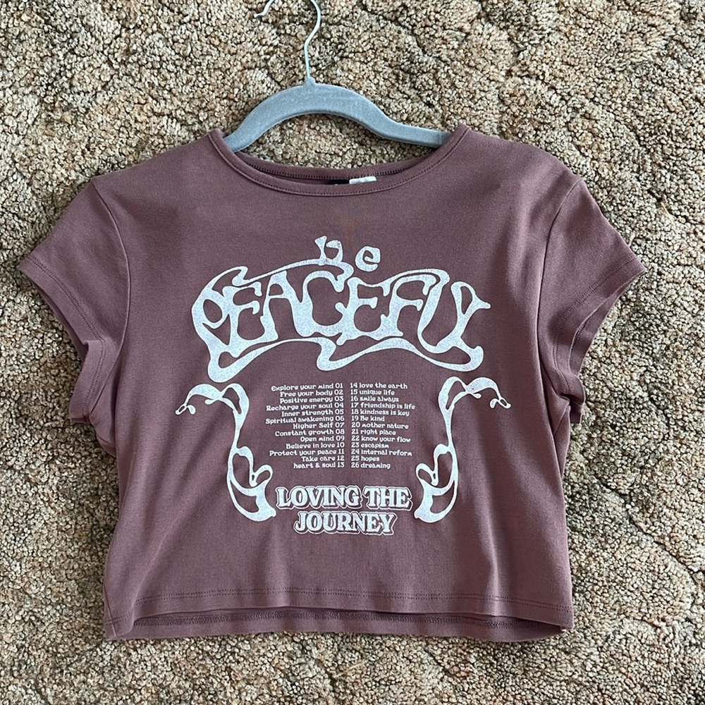 Brown H&M Divided baby tee size M